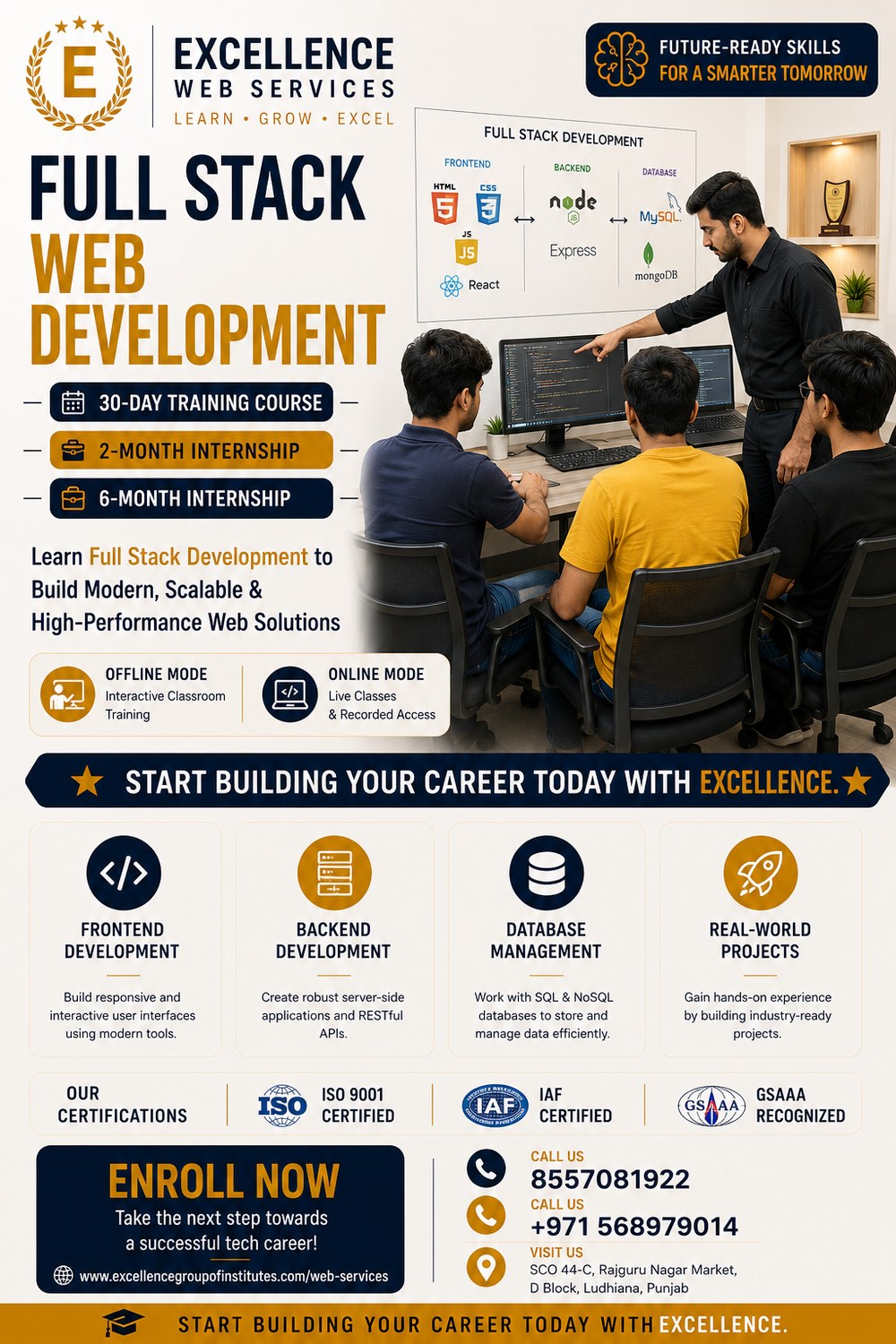 Full Stack Web Development training course and internship